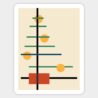 Bauhaus Inspired Christmas Tree Sticker